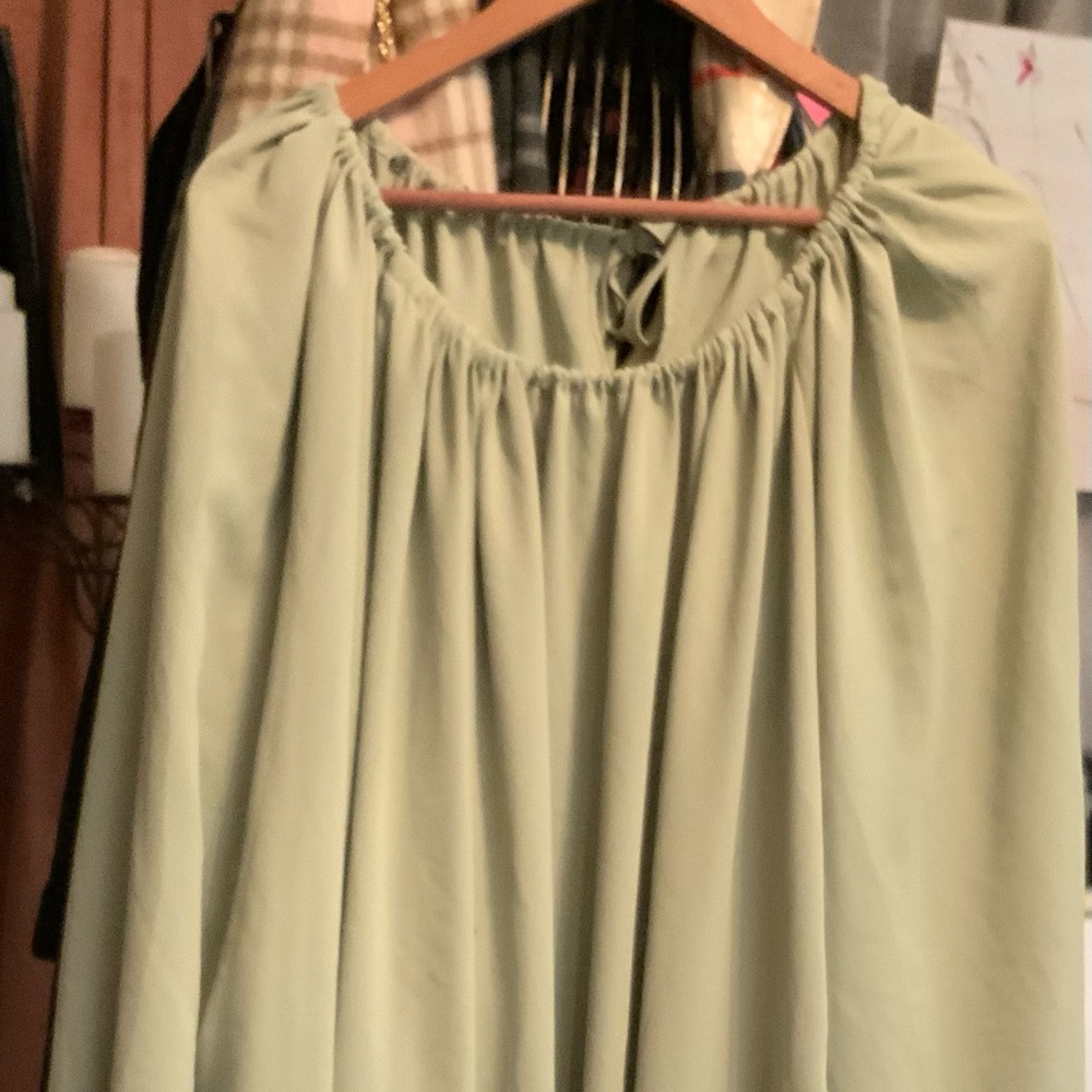NAP long spruce green draw string neck (for off shoulder option) lounging gown